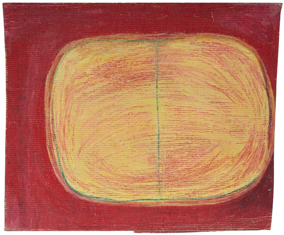 Artistic drawing, artist Ivana Ivković, title: Pionir red, 2000, media: soft pastel and color pencils on paper; dimensions: 28.2 x 33.6 cm (11.1 x 13.2 inch)