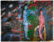 Art work (painting), artist: Kurt Oskar Weber, title: „Figures“, year: 1973 Colorado, media: acrylic on paper, dimensions: 81 x 101.9 cm (31.9 x 40.1 inch)
